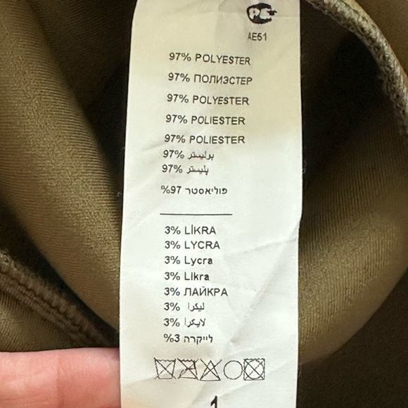 La Patean Elegant Olive One-Shoulder Dress Size 36‎ (2) NWT - Picture 6 of 6